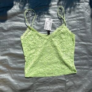 Lime Green Mesh Cami Top